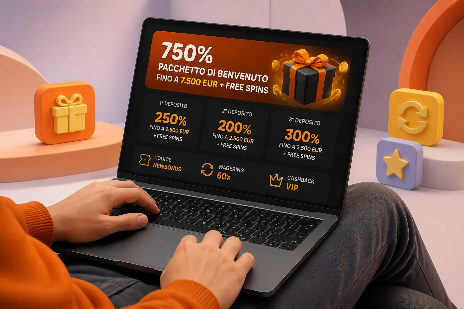 Casino Intense Bonus – 750% Benvenuto fino a 7.500 EUR + 100 FS visual guide for Casino Intense